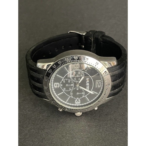 Unlisted Mens Stainless Steel Black Rubber Adjustable Band Mens Watch - Picture 2 of 7